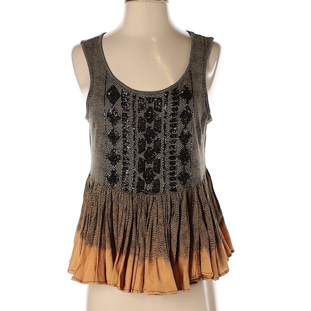 Anthropologie Akemi & Kin Surya Swing Beaded Tank